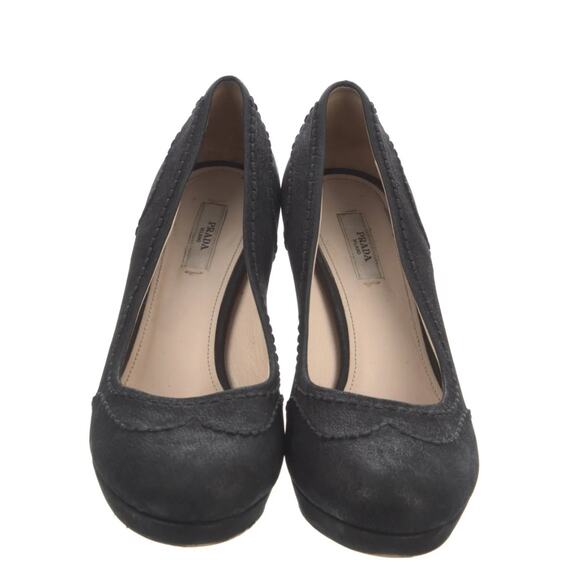 Prada Black Suede Platform Pumps - Picture 13 of 15